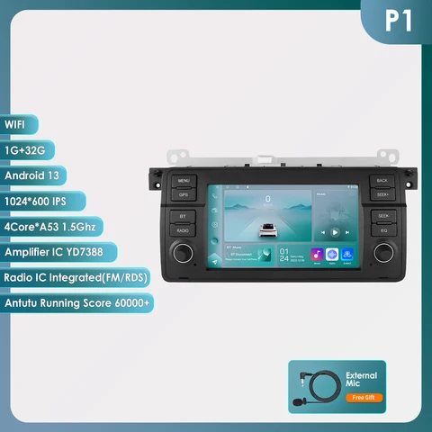 Hizpo 7-дюймовый голосовой авторадио AI для BMW E46 M3 318/320/325/330/335 Android Auto Radio Carplay 4G DSP Автомобильный мультимедийный GPS 2din Стерео