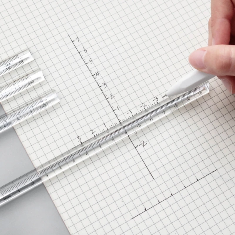 Transparent Acrylic Ruler Measuring Range 0-15cm for Artists Designers Student