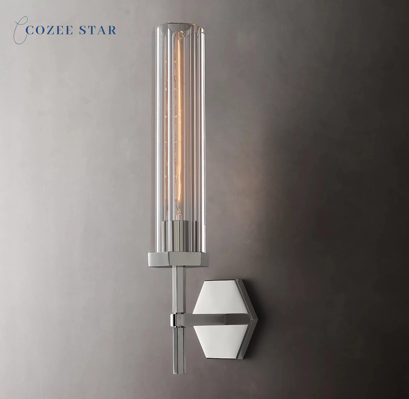 Современные Настенные светильники Lambeth с шестигранным узором зеркальные