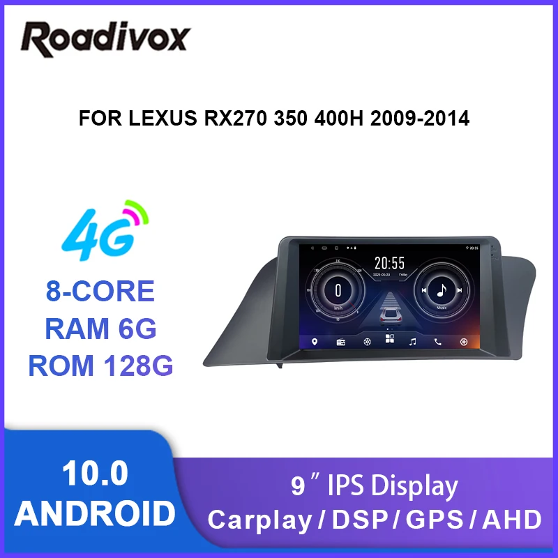 Автомагнитола 9 дюймов android 10 0 видеоплеер с gps для LEXUS RX270 350 400H RHD 2009-2014