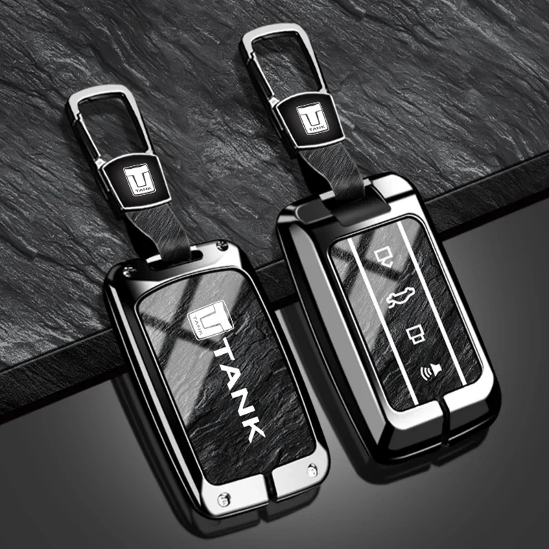 

Новый модный чехол для ключей от автомобиля для Great Wall GWM WEY TANK 300 500 Tank300, цинковый сплав, ТПУ, брелок с каменным узором, аксессуары