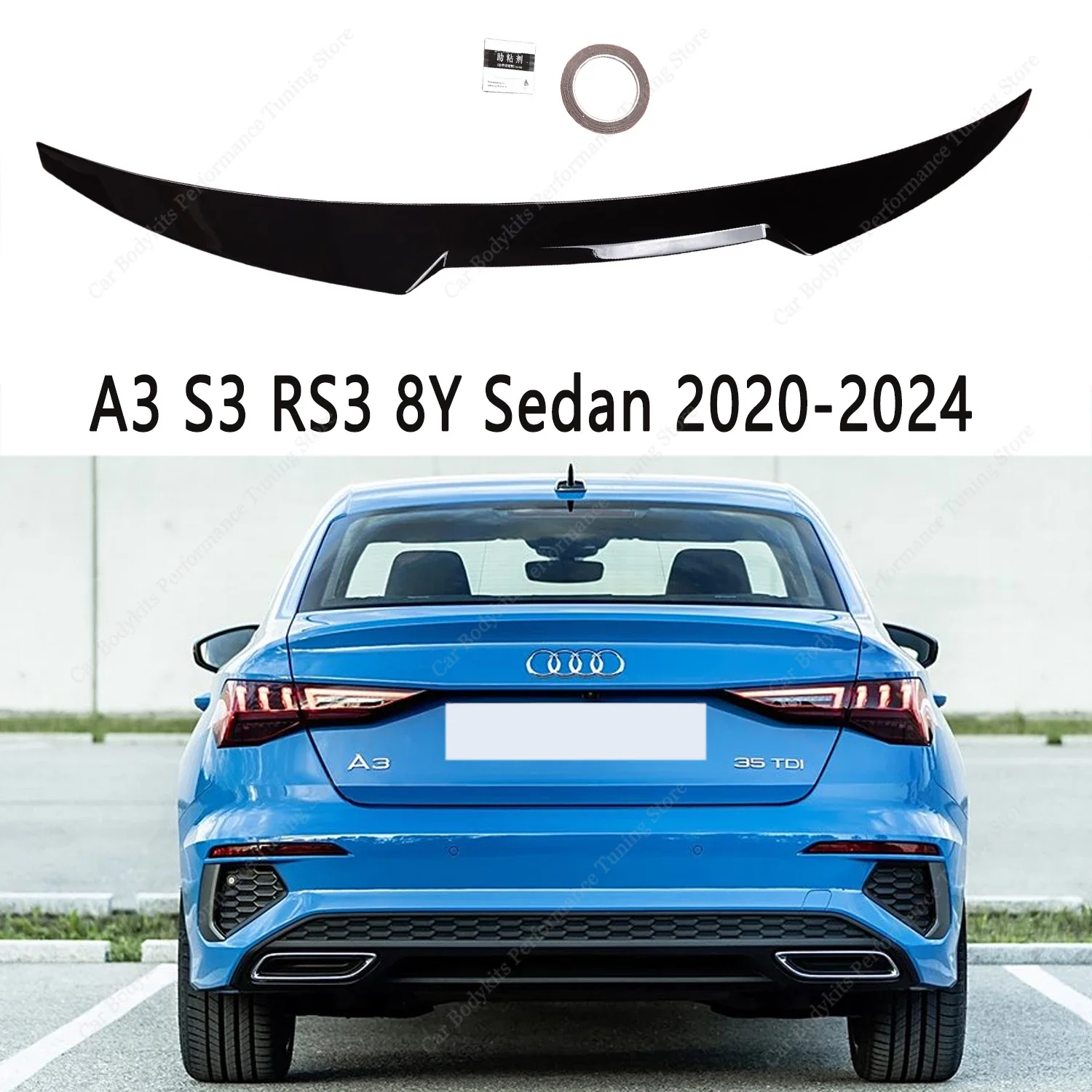 

Задний спойлер для багажника AUDI A3 S3 RS3 8V 8Y TFSI TDI Sedan 2014-2024