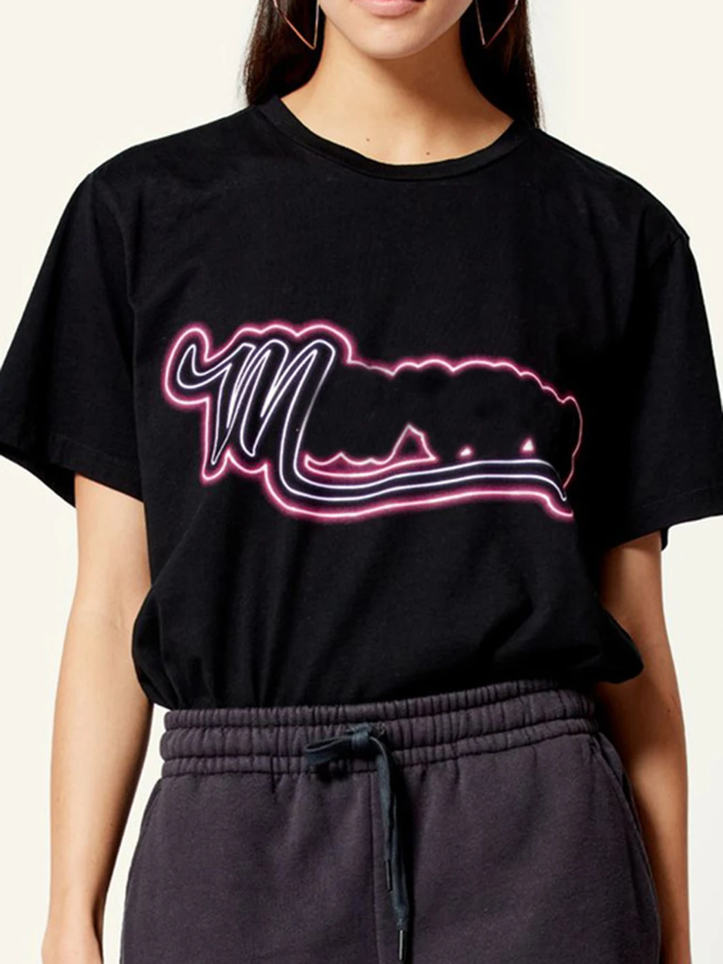 

Флуоресцентная летняя футболка с принтом надписи, женская одежда, хлопковые футболки с круглым вырезом и коротким рукавом, уличная одежда, ...