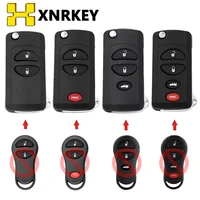 xnrkey flip 2 buttons remote key case for jeep grand cherokee for chrysler pt cruiser voyager conversion key shell