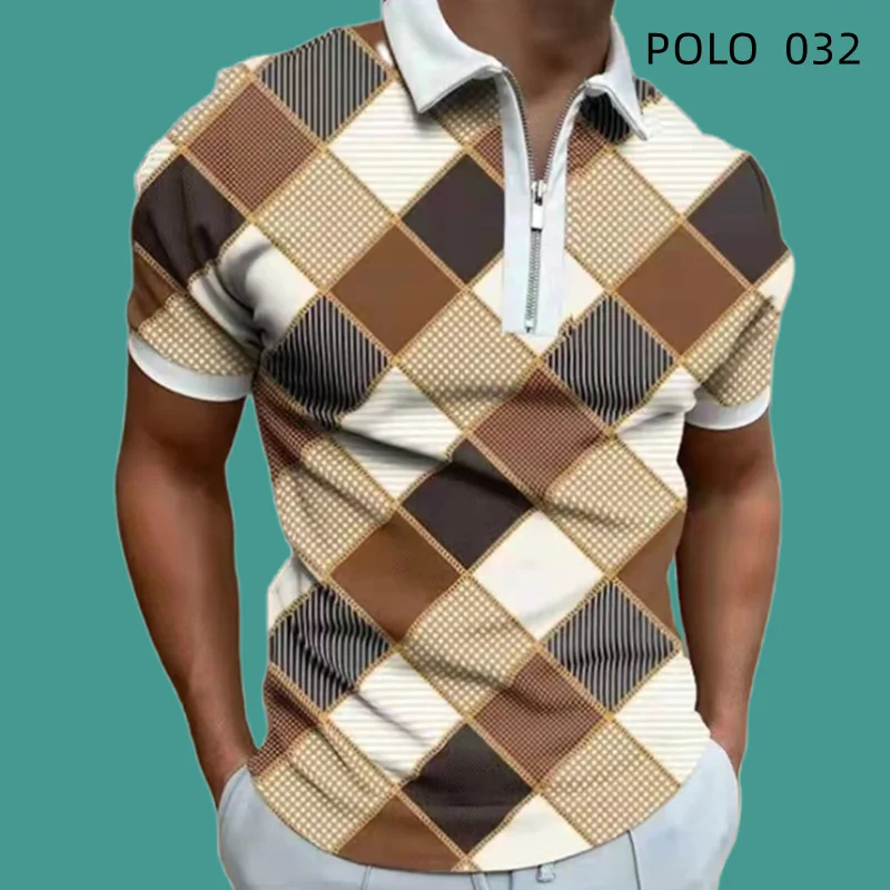 

Printed Men's 2022POLO Shirt Casual Wear Summer New Hd Men's Street Sports Fashion Casual Style Shirt Printed Zipper