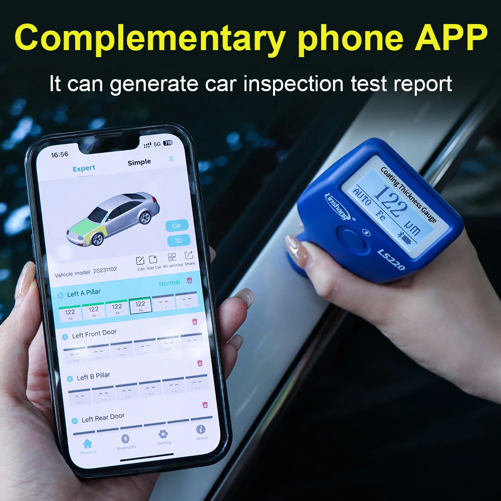 LS220 Детектор автомобильной краски Измеритель толщины покрытия Измерительное