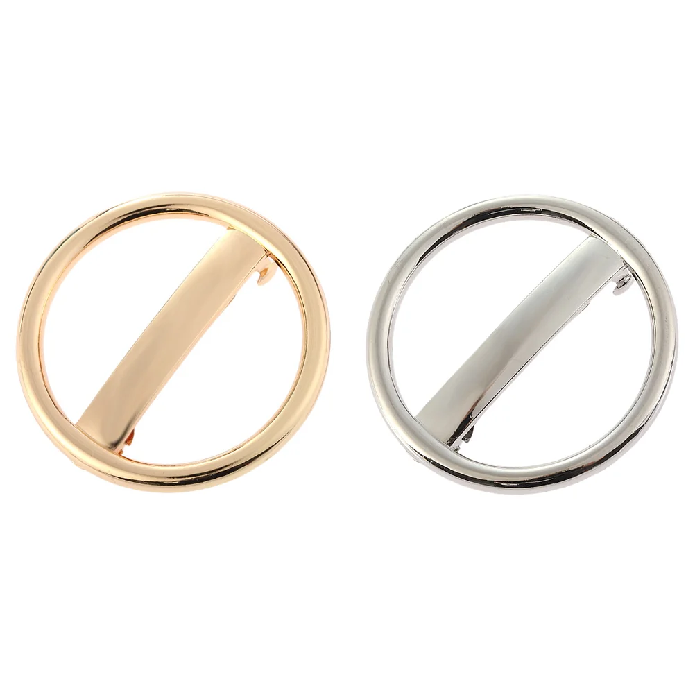 

2 Pcs Hoop Hair Clips Dainty Womens Metal Barrettes Round Circle Bobby Pin Girls Ponytail Holder Geometric