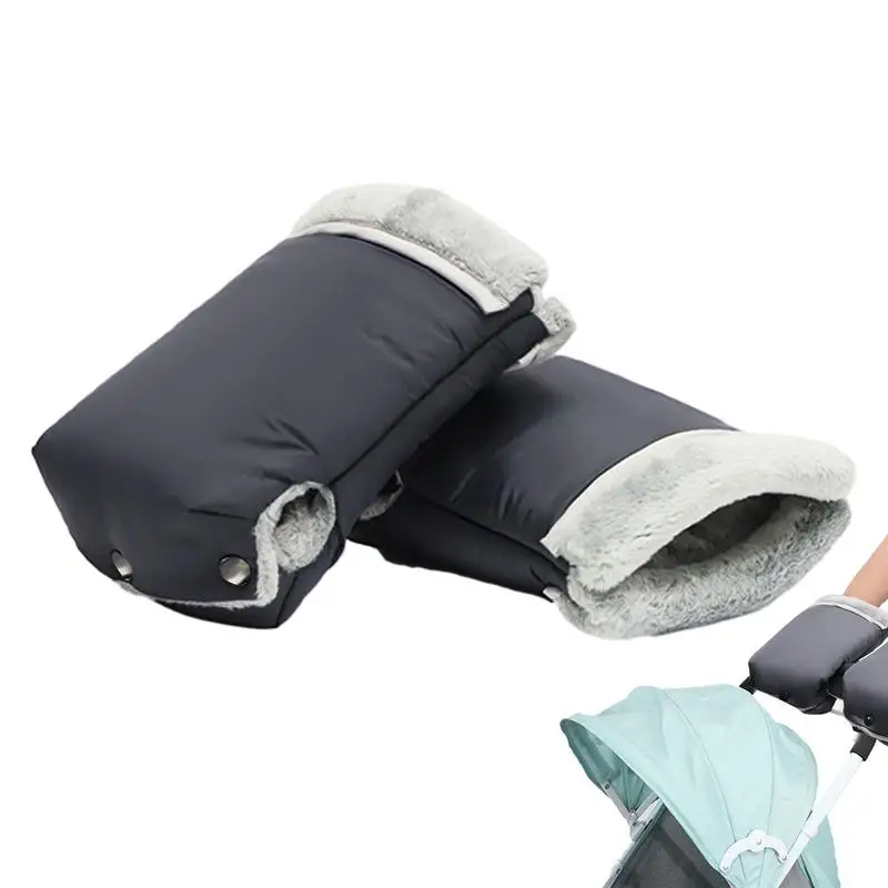 

Stroller Hand Muffs Padded Waterproof Adjustable Non-Slip Gloves Ergonomic Stroller Accessories For Winter Cold Weather