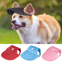 fashion dog hat baseball cap with ear holes windproof travel sports canvas sun hats for puppy outdoor sunscreen pet accessories