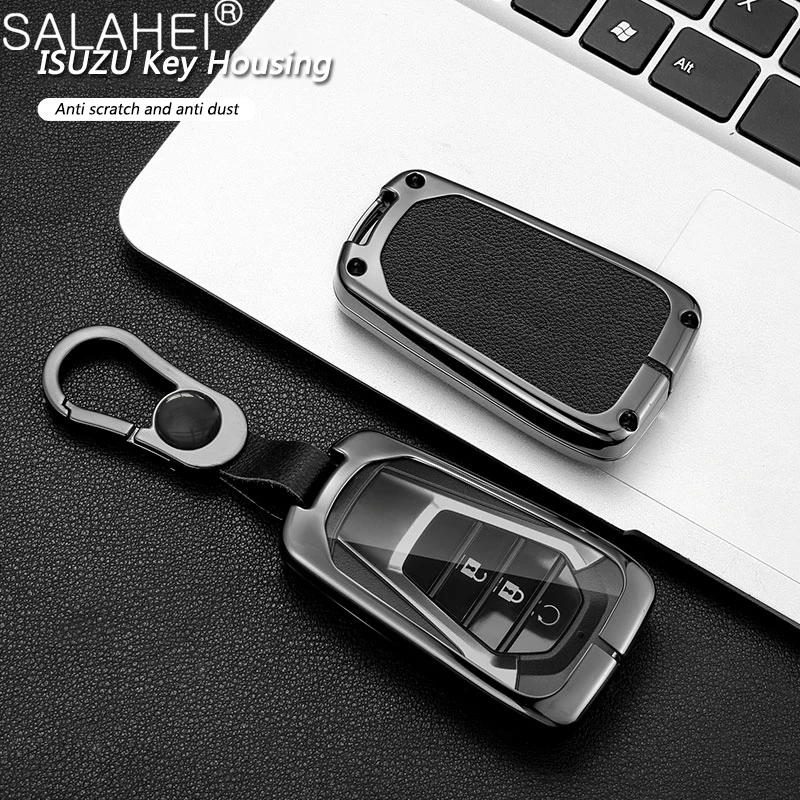 

Leather Car Key Case Cover Shell Holder For Isuzu New MU-X X Series DMAX D-Max X-Terrain Pickup Truck 2020 2021 2022 Accessories