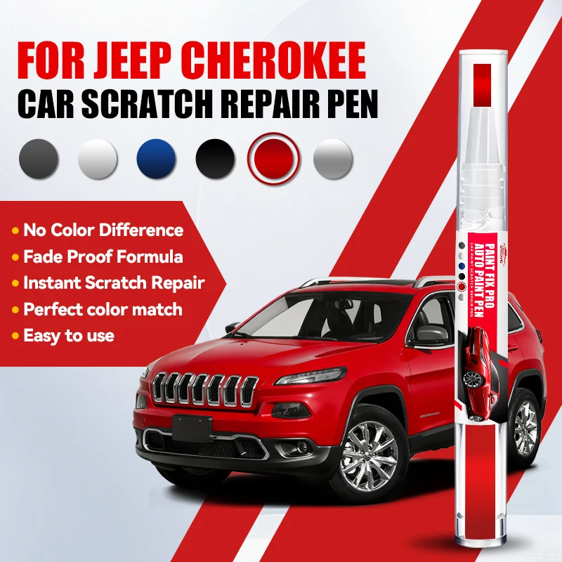 Фото Ручка-корректор для ремонта автомобильной краски для JEEP GRAND CHEROKEE 1992-2026 гг., аксессуары для устранения царапин, цвета: серый PAS, серебристый PSC, белый PW7, красный. №1
