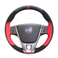 diy hand stitched non slip durable black leather car steering wheel cover for volvo s60 v40 v60 v70 2014 xc60