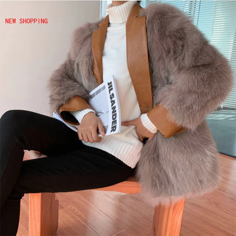 Fashion Vintage Thick Faux Fur Coats Women Winter Warm Jackets Autumn Solid Outwear Women Blazer Overcoat New Casual Windproof