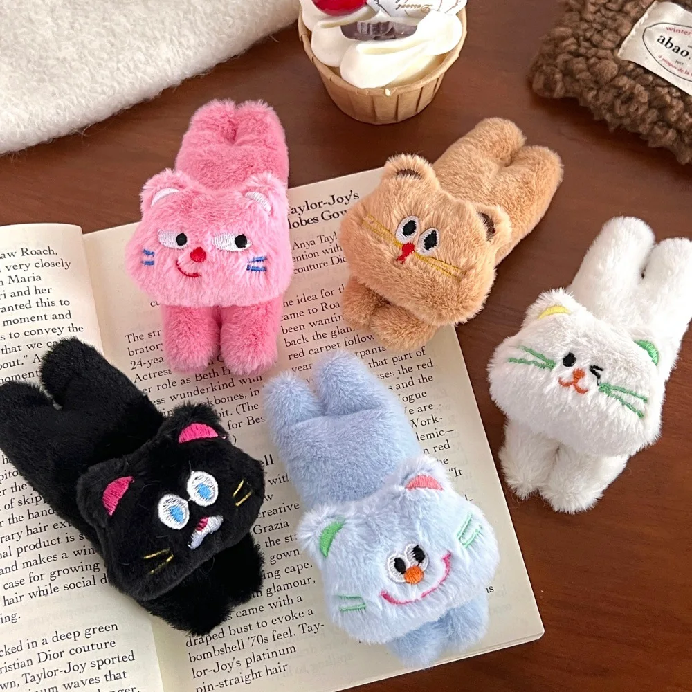 Новый милый мультяшный плюшевый котенок заколка для волос универсальный