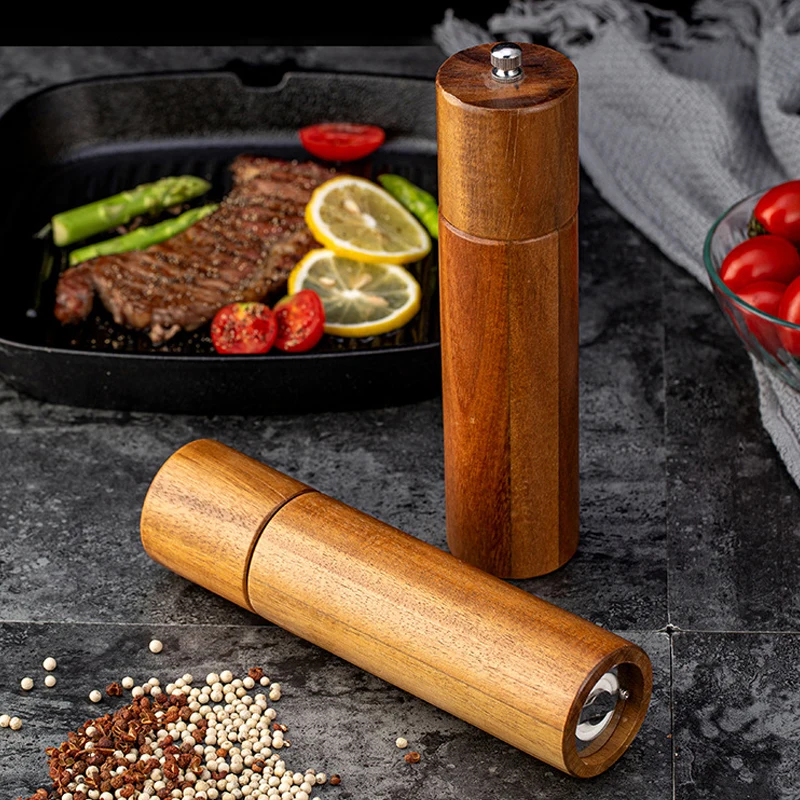 

Wooden Salt and Pepper Grinders, Manual, Sea Salt and Pepper Mills for Herbs, Meal Prep, Cooking, Serving, Dining Room, Dishes