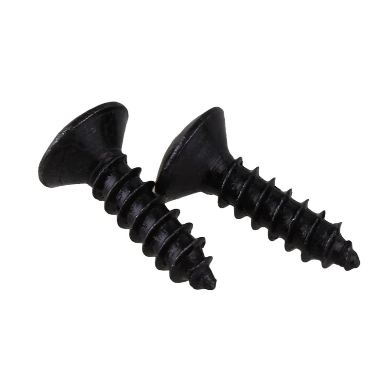 

150X Guitar Bass Screws Parts For Scratchplates Pickguard, Black