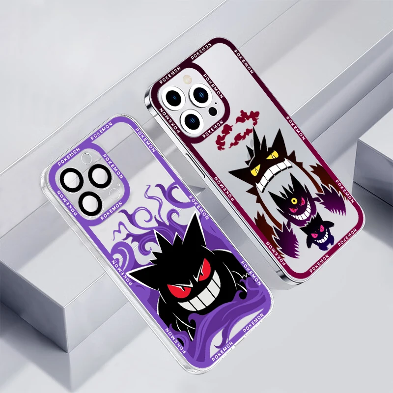 

Cute Cartoon Pokemon Gengar Phone Case for iPhone 11 12 13 Mini Pro Max 14 Pro Max Case transparent shell