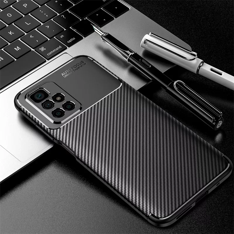 

PocoM4 Pro Case Carbon Fiber Rubber Phone Cover For Poco Poko Pocco Little M4Pro M 4 Pro 4Pro M4 Pro 4G 5G NFC NFS Protect Funda
