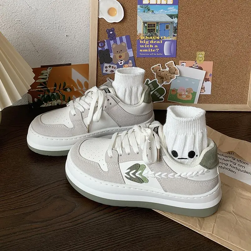 SHANPA Kawaii Women Sneakers 2022 Korean Fashion Daily Wear Patchwork Vulcanize Shoes Casual All-match Mujer Sports Shoes