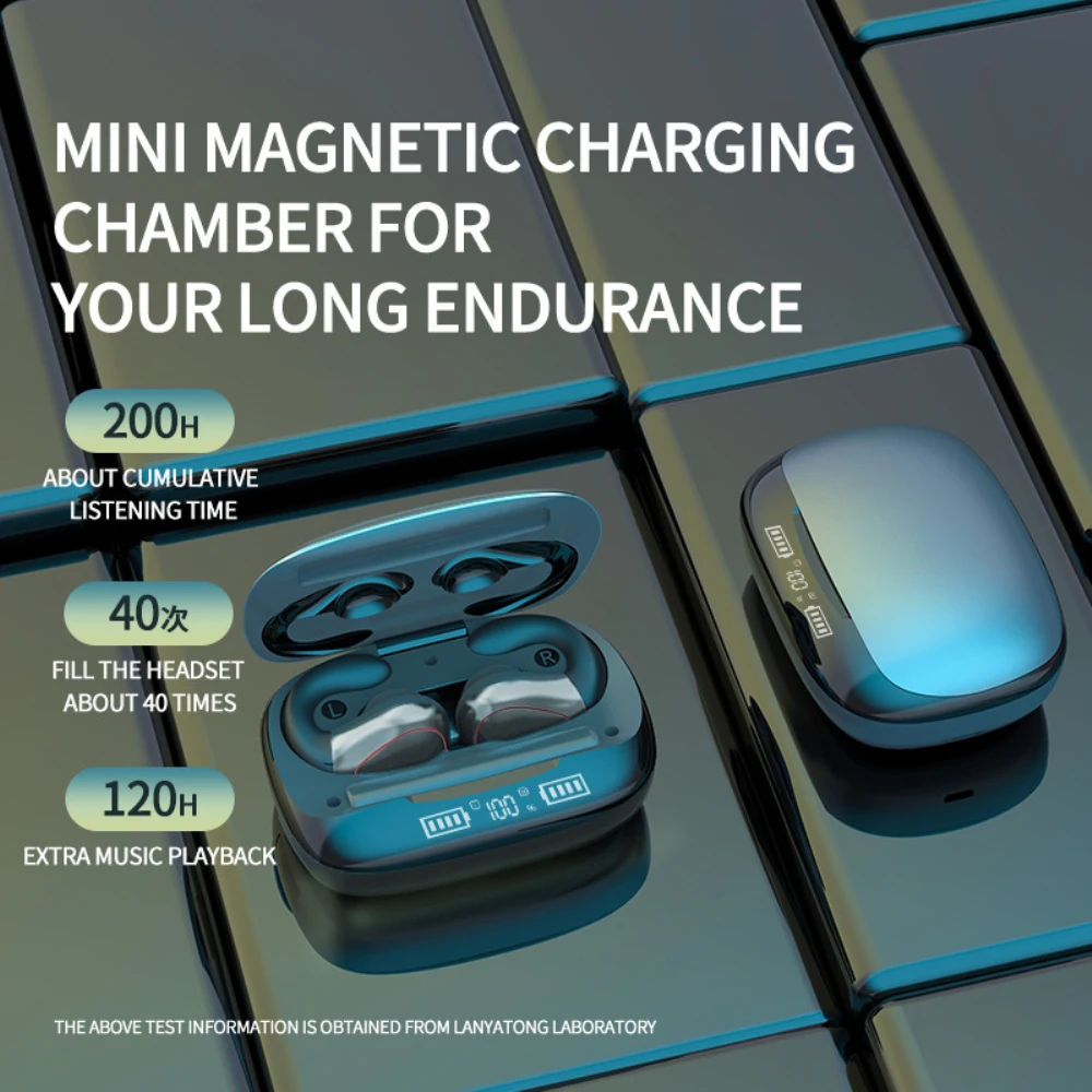 

Sport Earbuds 5.0 Headset Clip-ear Touch Button Tws Headphone 1200mah Charging Box Voice Assistant Wireless Earphone