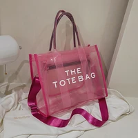 fashion transparent large tote bag designer clear pvc women handbags luxury shoulder crossbody bags summer beach jelly bag 2022