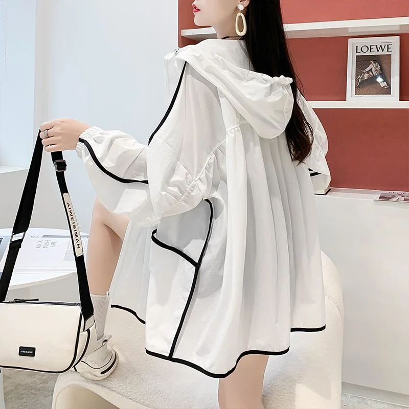 

Женская летняя воздухопроницаемая куртка с капюшоном и защитой от ультрафиолета