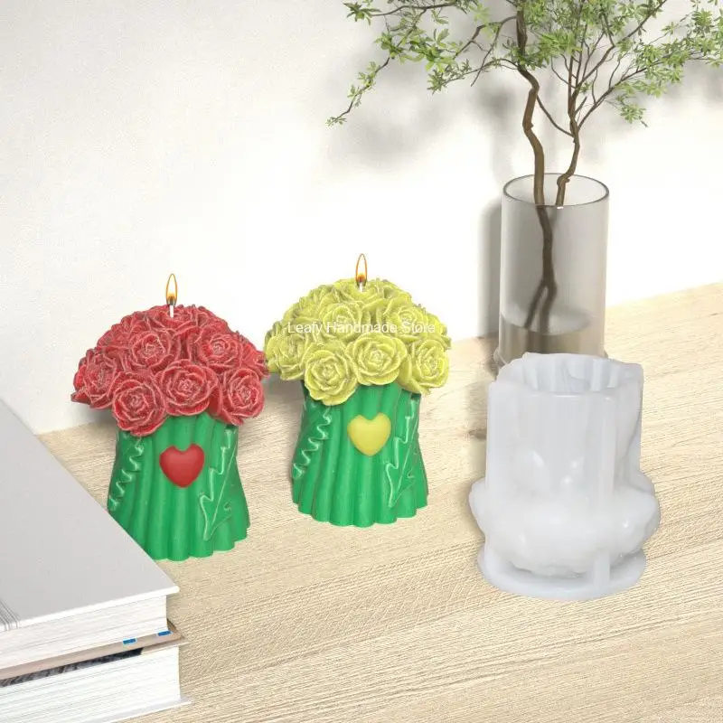 Силиконовая форма в виде розы для свечей ручная работа креативный цветок