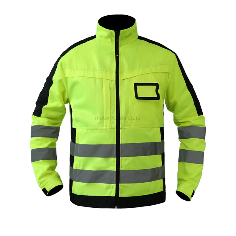 

Fluorescent Yellow Workwear Jacket and Pants Safety Jacket Work trousers Working Suit With Reflectors