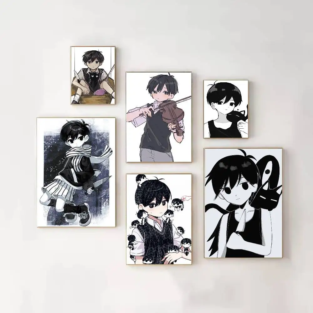 Фото Постер Game Omori Sunny Mewo HD, самоклеящийся, водонепроницаемый, для украшения стен, идеально подходит для дома, офиса, общежития, в подарок №1