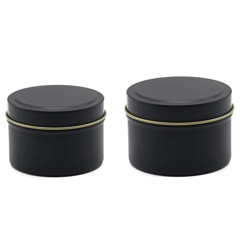 

HOT-Candle Tins 48 Piece,Candle Containers, Candle Jars For Candle Making,Handmade Candle Making Tools Black, 4 Oz & 8 Oz