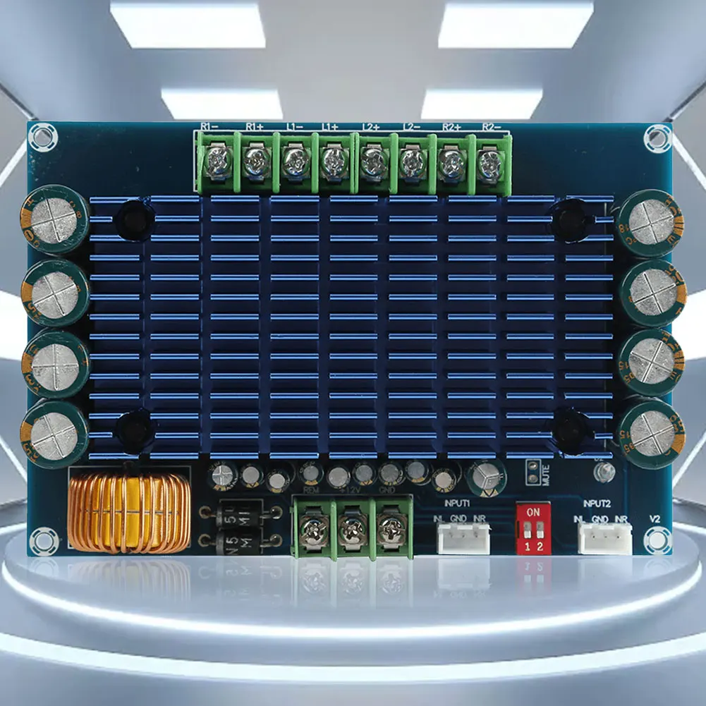 Фото XH-M180 TDA7850 Мощная переключаемая плата усилителя, 12В постоянного тока, 2/4-канальный цифровой модуль усилителя звука, электронный компонент №3