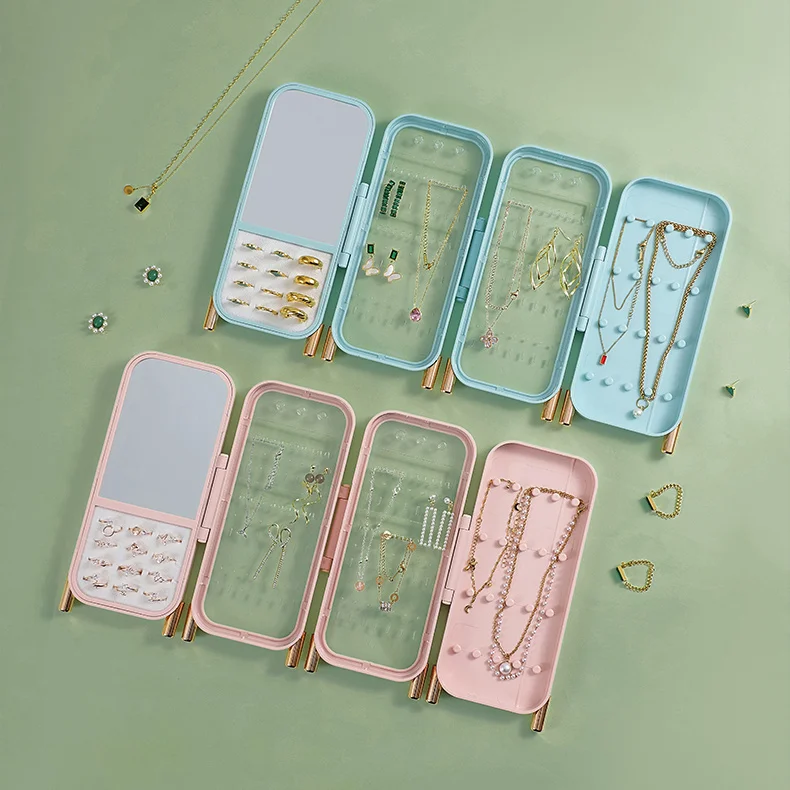 Desktop Jewelry Storage Box Multilayer Dustproof Earrings Rings Necklaces Display Holder Case for Women Jewelry Organizer Box