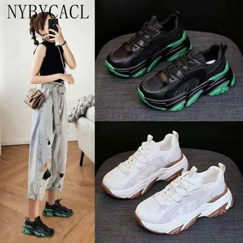 

Woman Shoes Women Chunky Sneakers Platform Casual Sport Vulcanized Tennis Female Basket Femme Thick Bottom Unisex Daddy Shoe New