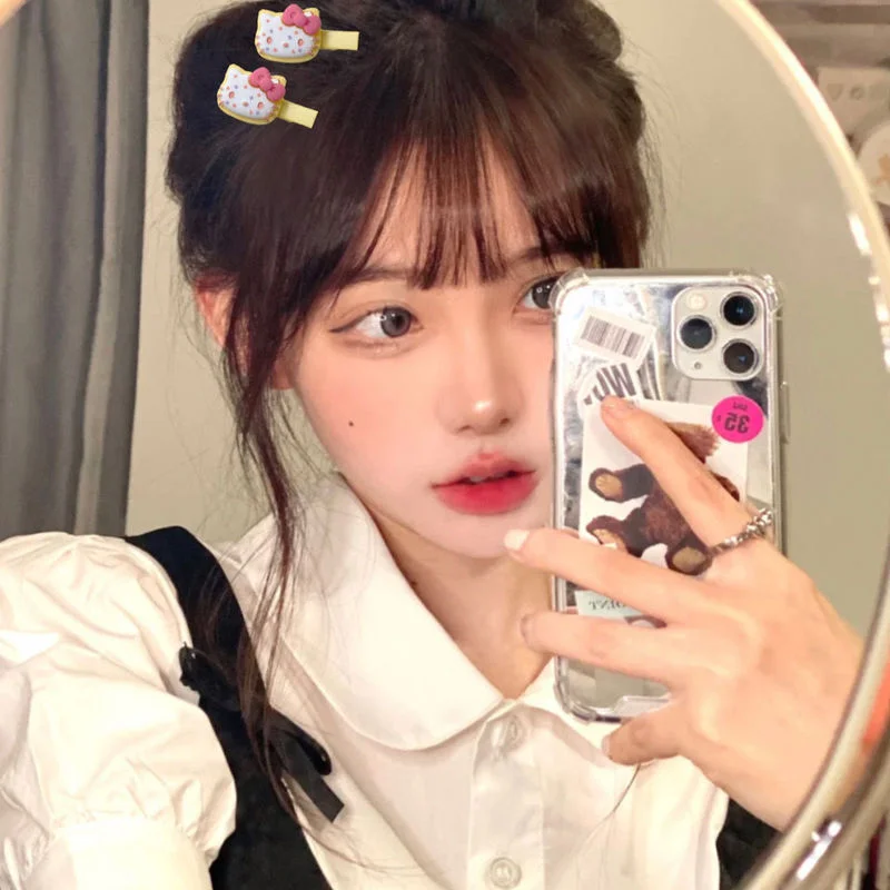 Аксессуары для волос Hello Kitty зажим с акулой мультяшный аниме Ins милый мини детский