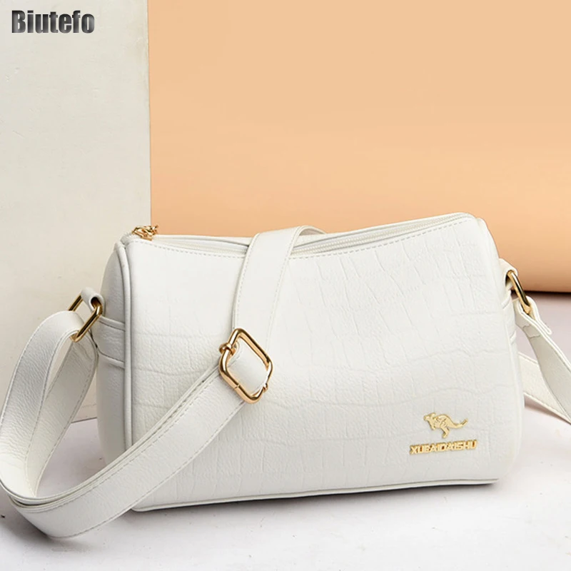 

Leather Shoulder Bag Ladies Fashion Designer Casual Sports Bag for Girls Soft Square Pattern Pillow Pocket Small Crossbody Purse