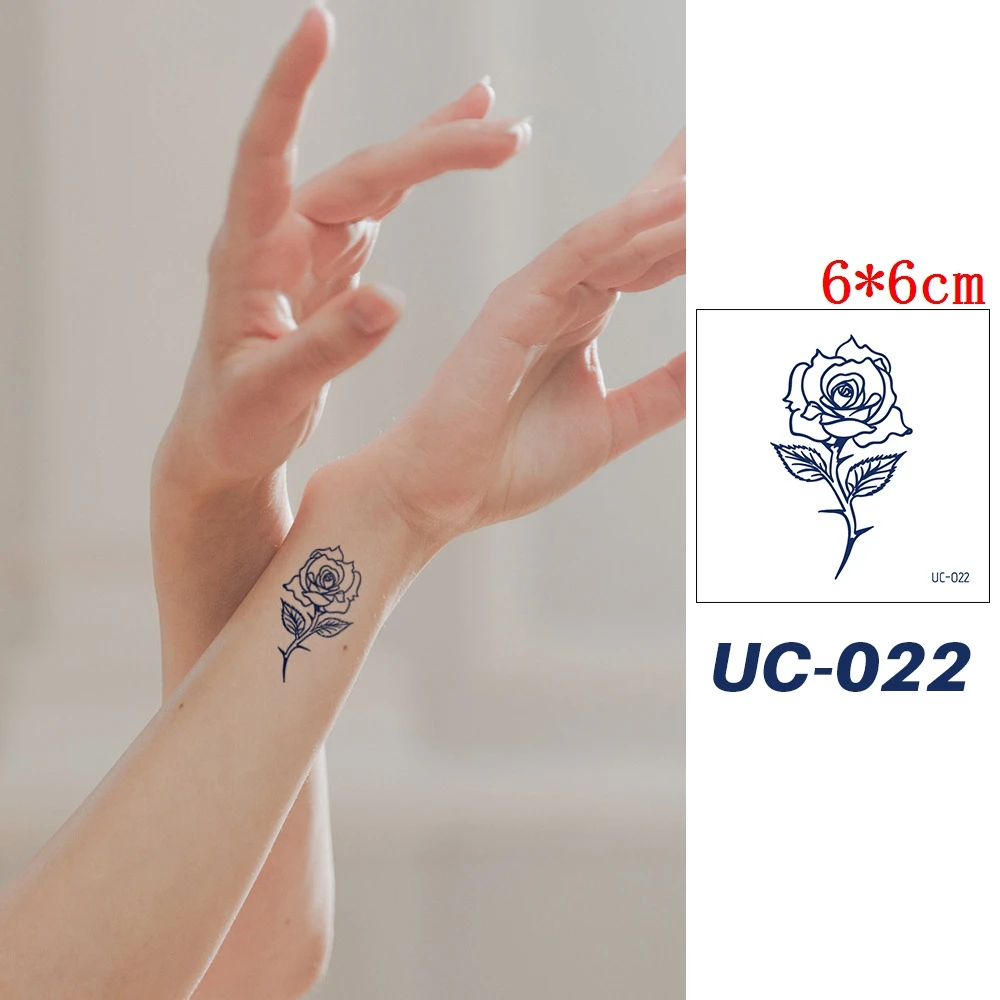 Наклейка для татуировки Juice Tatto Sticker Ins для пар с сердцем на пальце, синего цвета, водонепроницаемая временная подделка для мужчин и женщин.