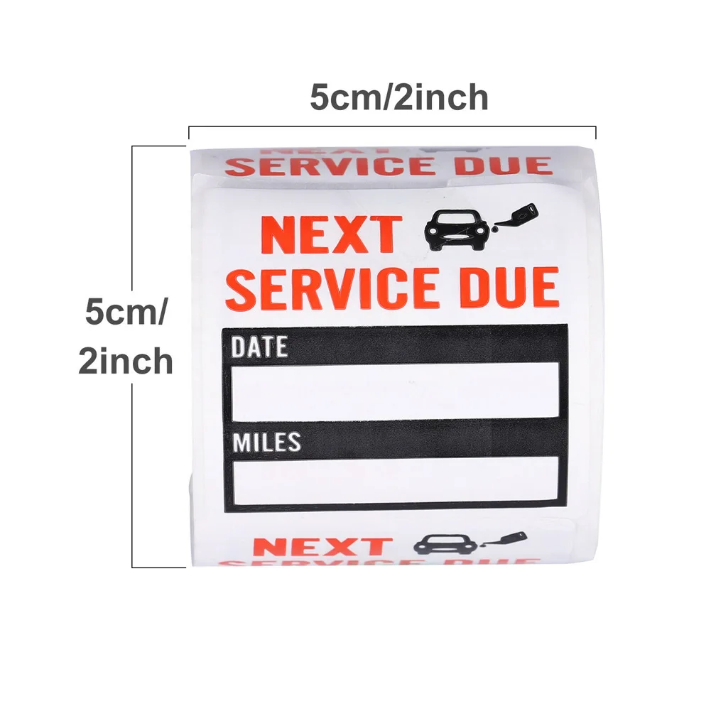 

Car Sticker Oil Change Sticker Static Cling 2*2inch 300pcs/roll Clear Lite Sticker Oil Change Service Stickers