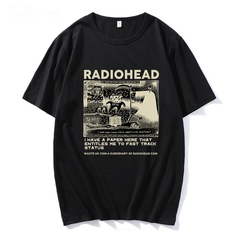 Radiohead футболка мужские винтажные классические футболки North America Tour Rock Boy Camisetas Hombre хип-хоп унисекс топы большого размера из 100% хлопка