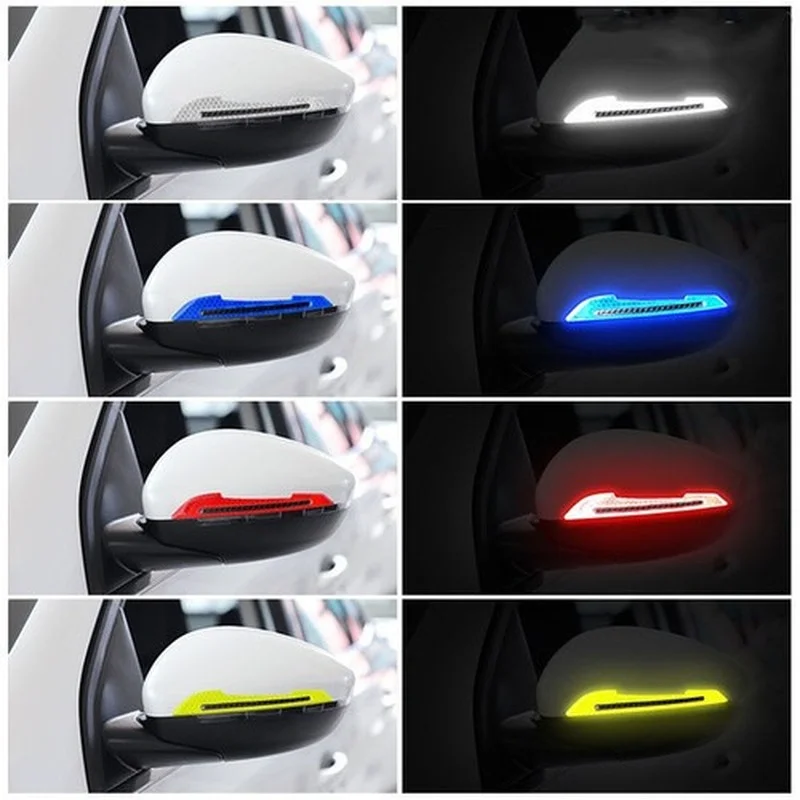 

Car Reflective Stickers Collision Avoidance Warning Strip Tape Traceless Protective Sticker Warn on Rearview Mirror Accessories