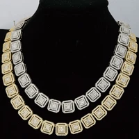 hiphop jewelry cuban chain iced out bling zircon micro pave link statement necklace