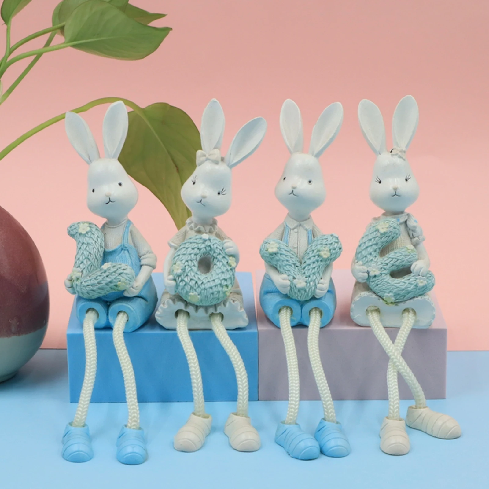 

4 шт., статуэтка кролика из смолы, на стол