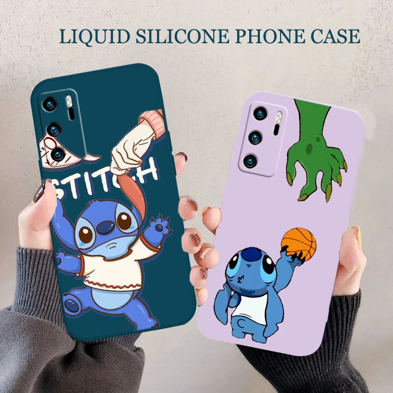 

Disney Lilo Stitch Phone Case For OPPO A72 A57 A54S A53S A52 A31 A16S A9 A5 A1K A12 AX7 F21 F9 A5 Liquid Rope Funda Cover Soft