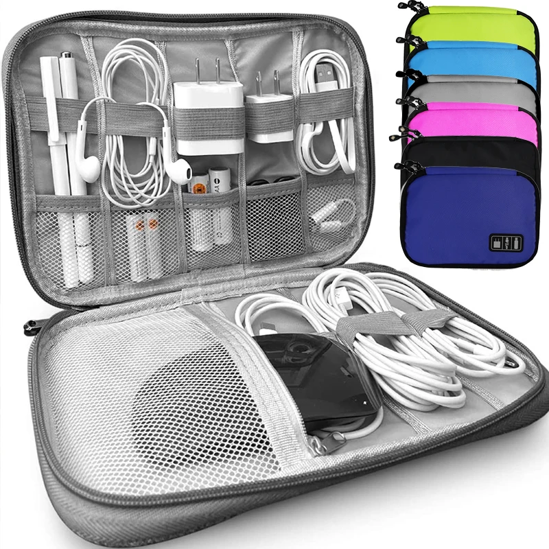 

Waterproof Nylon Cable Organizer Storage Bag Travel Portable Electronic Accessories Watch Pouch Bags USB Charger Holder Case Box