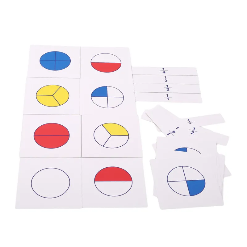 

2023 New 1 Set Kids Children Montessori Math Toys Teaching Aids Digital Fraction Cards Educational Children Gifts