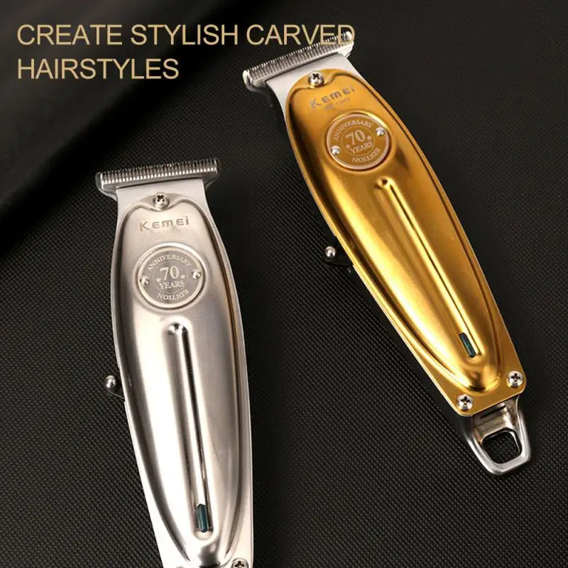 

Kemei 1949 Professional Hair Clipper All Metal Men Electric Cordless Hair Trimmer 0mm Baldheaded T Blade Finish Haircut Machine