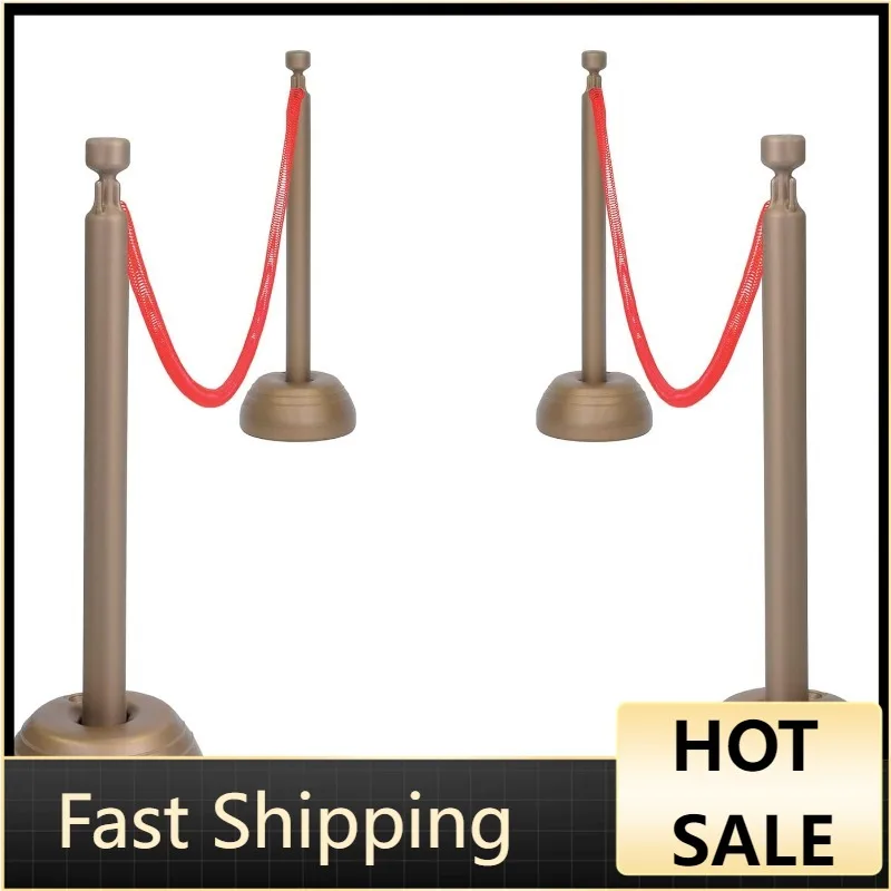 

Beistle Red Rope Stanchion Set Awards Night Decorations, VIP Party, Red/Bronze (Plastic)