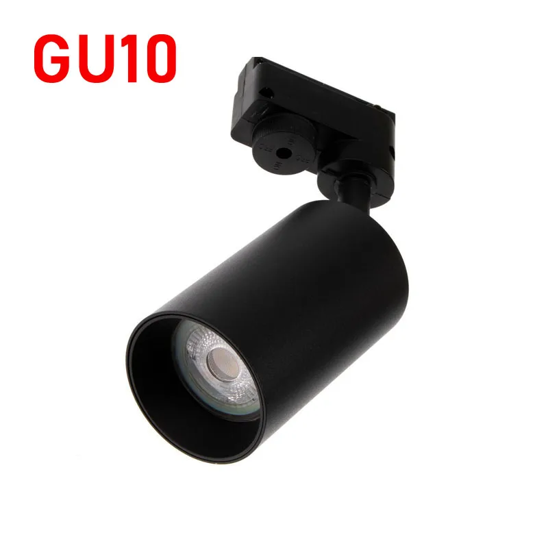 Focos de riel LED GU10, accesorio de luz de pista, negro mate, blanco, foco de 3 fases, sistema de lámpara para tienda en casa, 1 ud.