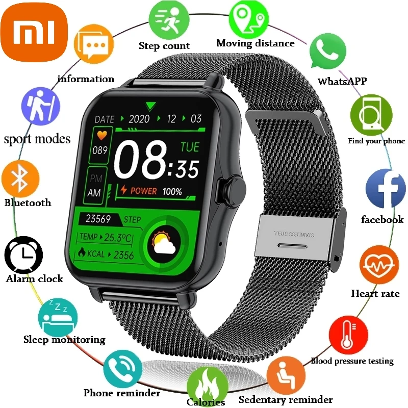 

XIAOMI Smart Watch 1.69Inch Sport Pedometer Smartwatch Men Women Heart Rate Monitor Bluetooth Call ECG Watches For IOS Android