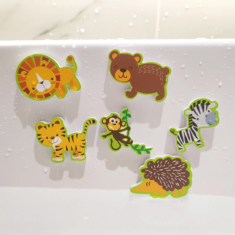 Bebek banyo oyuncakları yumuşak EVA macun erken eğitim DIY bulmacalar oyuncaklar hayvan Sticker banyo bebek su oyuncakları için 0 12 ay 1 yıl