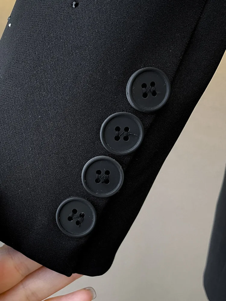 Женский однобортный Блейзер ZMEENNA в стиле пэчворк с бриллиантами модный дизайн